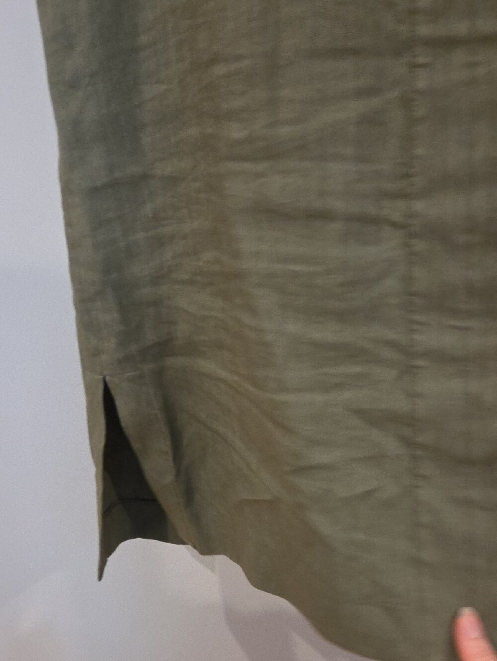Theory Olive Green V-Neck Short-Sleeve Shift Dress - Picture 4 of 10